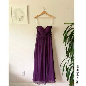 AZAZIE Yazmin Strapless Maxi Dress Grape Chiffon  | Size A8